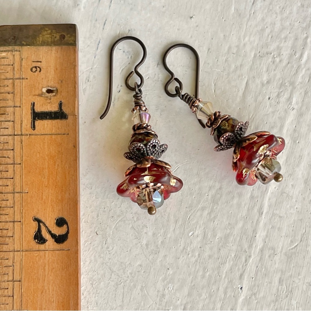 ARTISAN Earrings “Hello Merlot” - Dangles - Picture 9 of 11